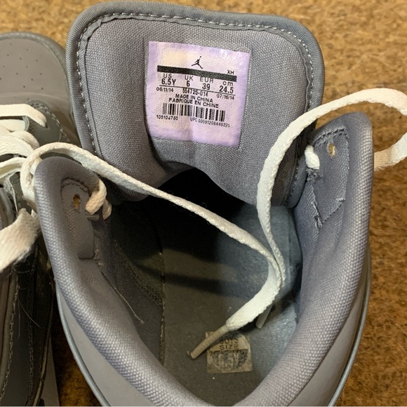 Nike Air Air Jordan 1 Retro Mid Jordans Shade Cool Grey Size 6.5 Y - Picture 13 of 15